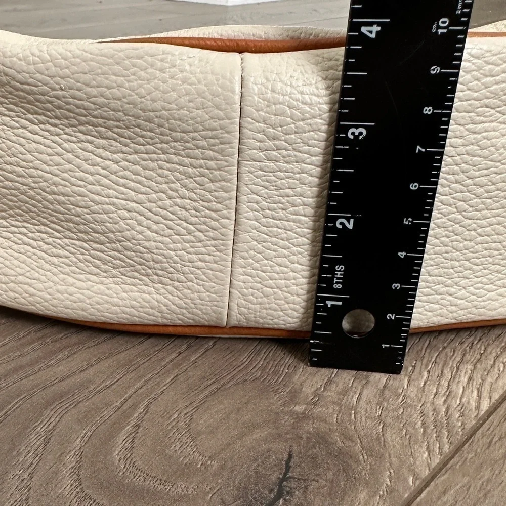 New! VALENTINA White Italian Genuine Leather Large Hobo Purse